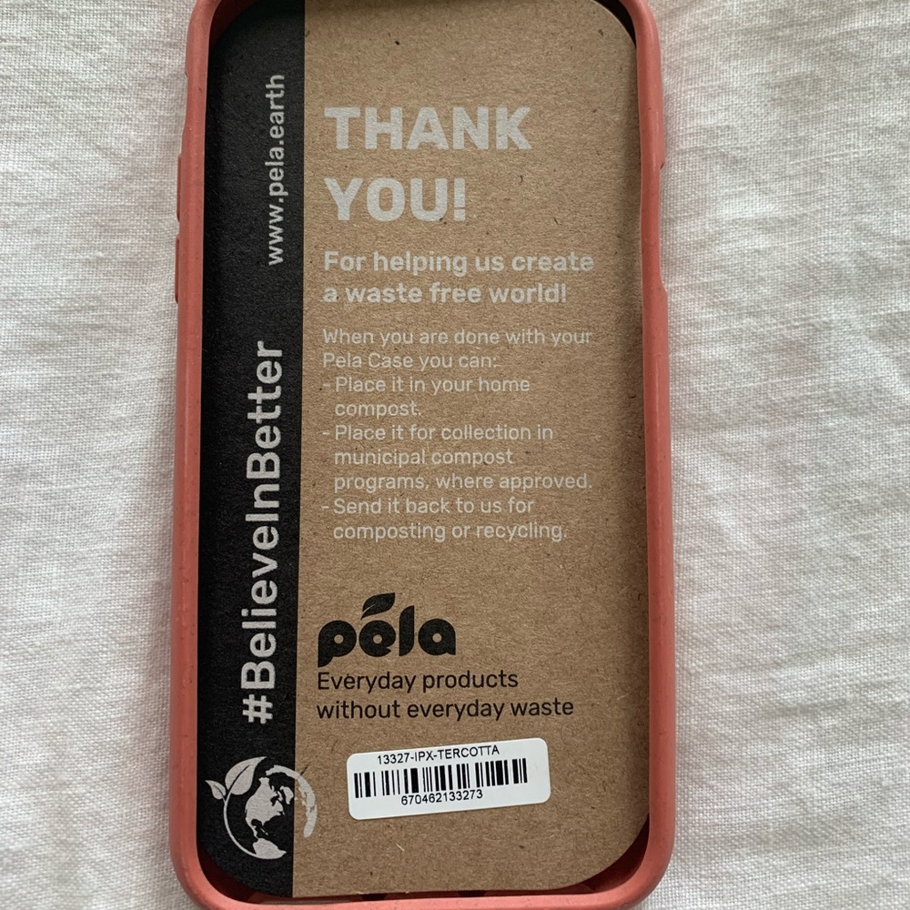 Pela iPhone X/XS Terracotta Slim Eco-Friendly Case